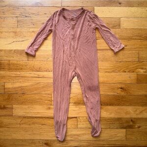 KYTE BABY Long SleevE Footie One Piece Bamboo Pajamas Apricot Color 3-12 Mo